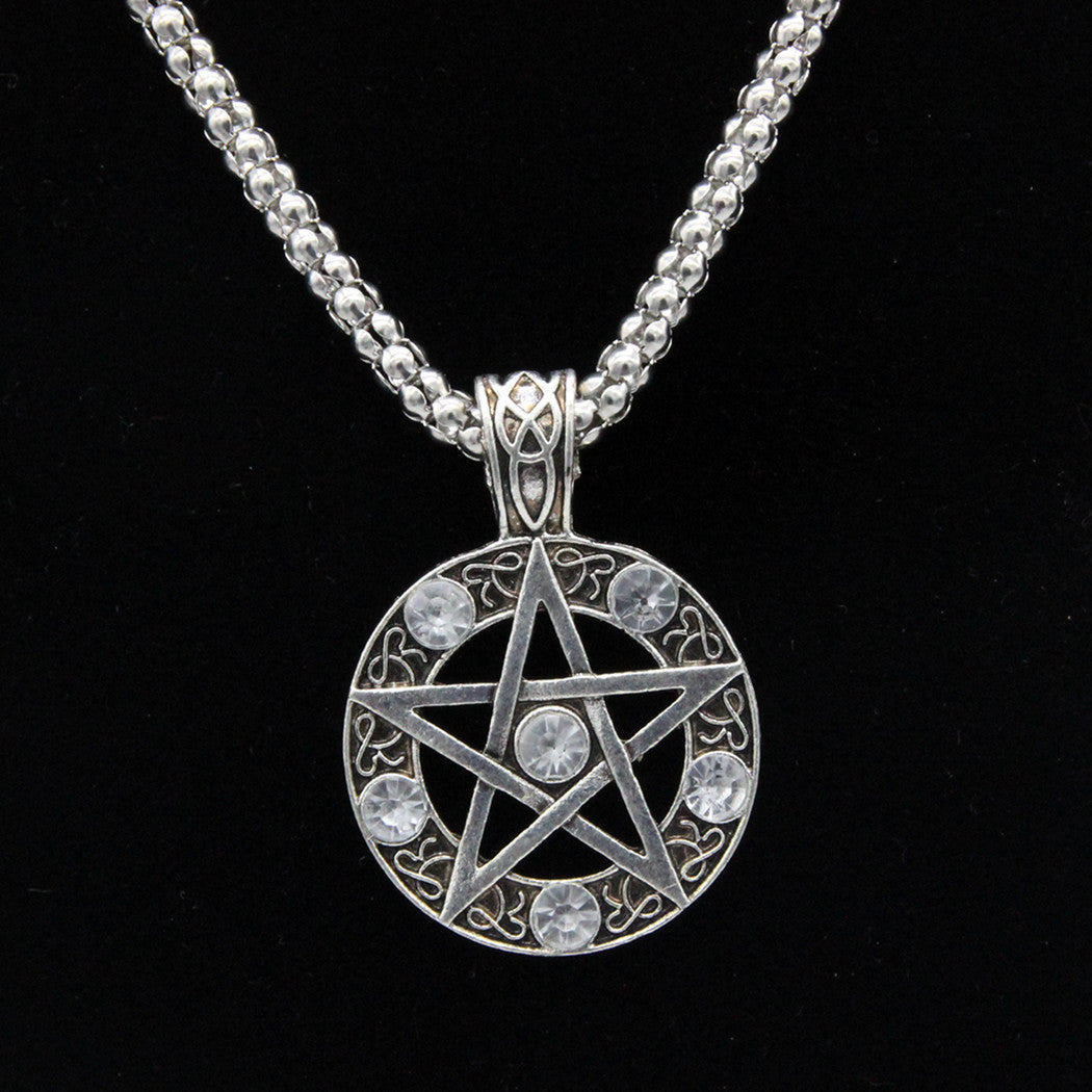 Pentagram, Punk Constellation, Diamond Pendant, Alloy Pentagram Pendant Necklace