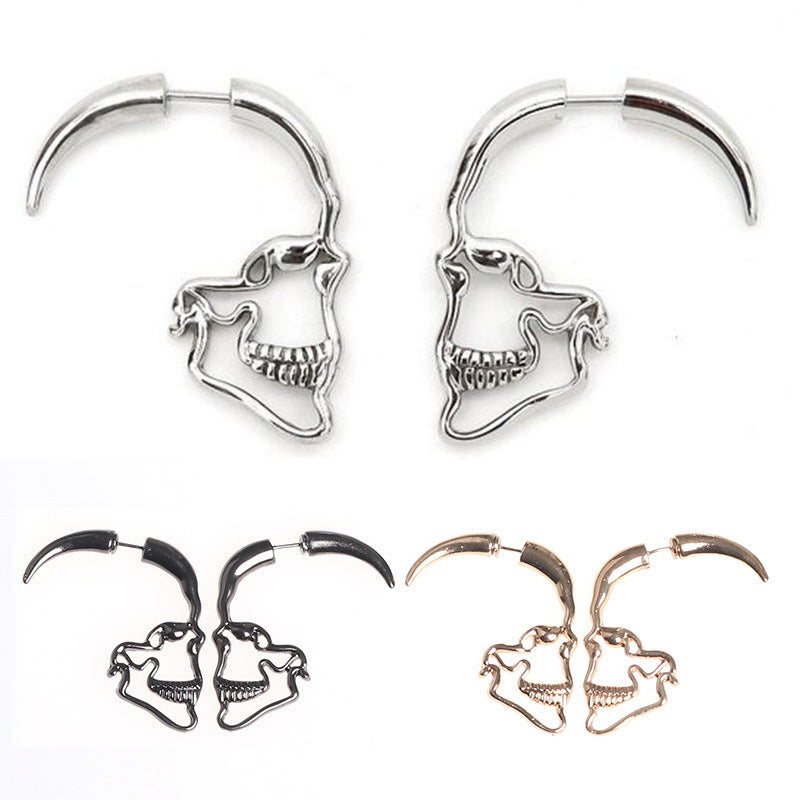 European And American New Hollow Skull Earrings