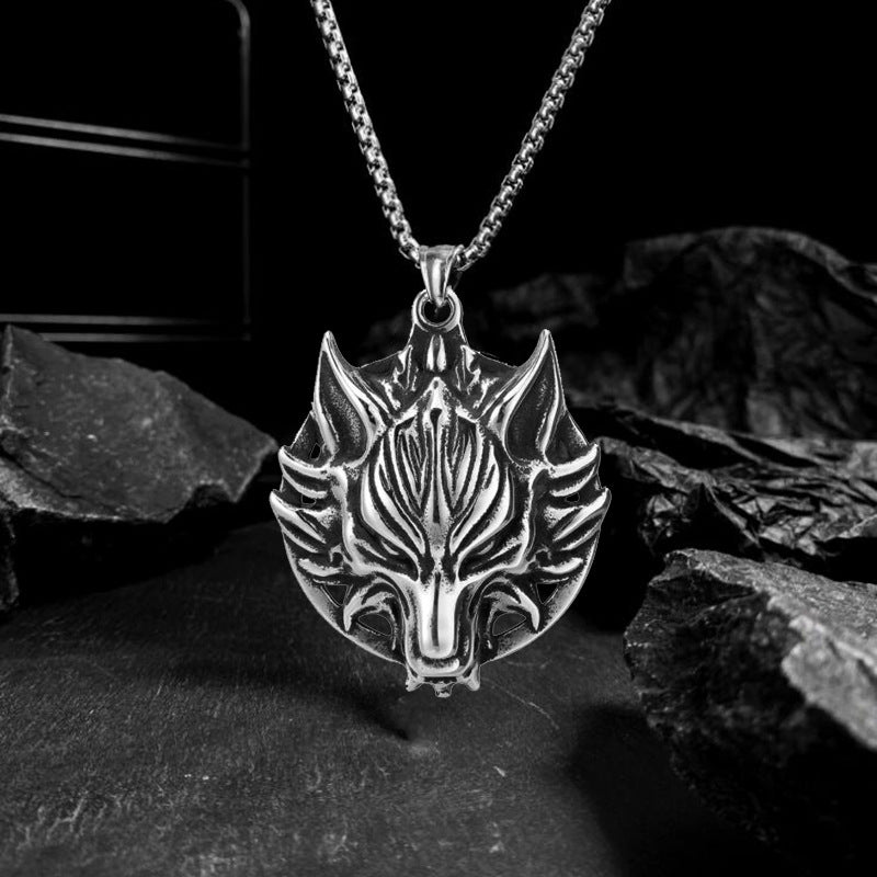 Fashion Wolf Head Personality Domineering Necklace Punk Male Tide Wolf Totem Pendant