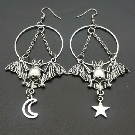 Fashion Bat Big Ring Earrings Jewelry