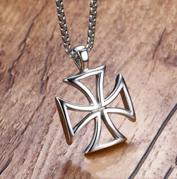 Vintage Crusader Cross Men's Alloy Pendant Necklace