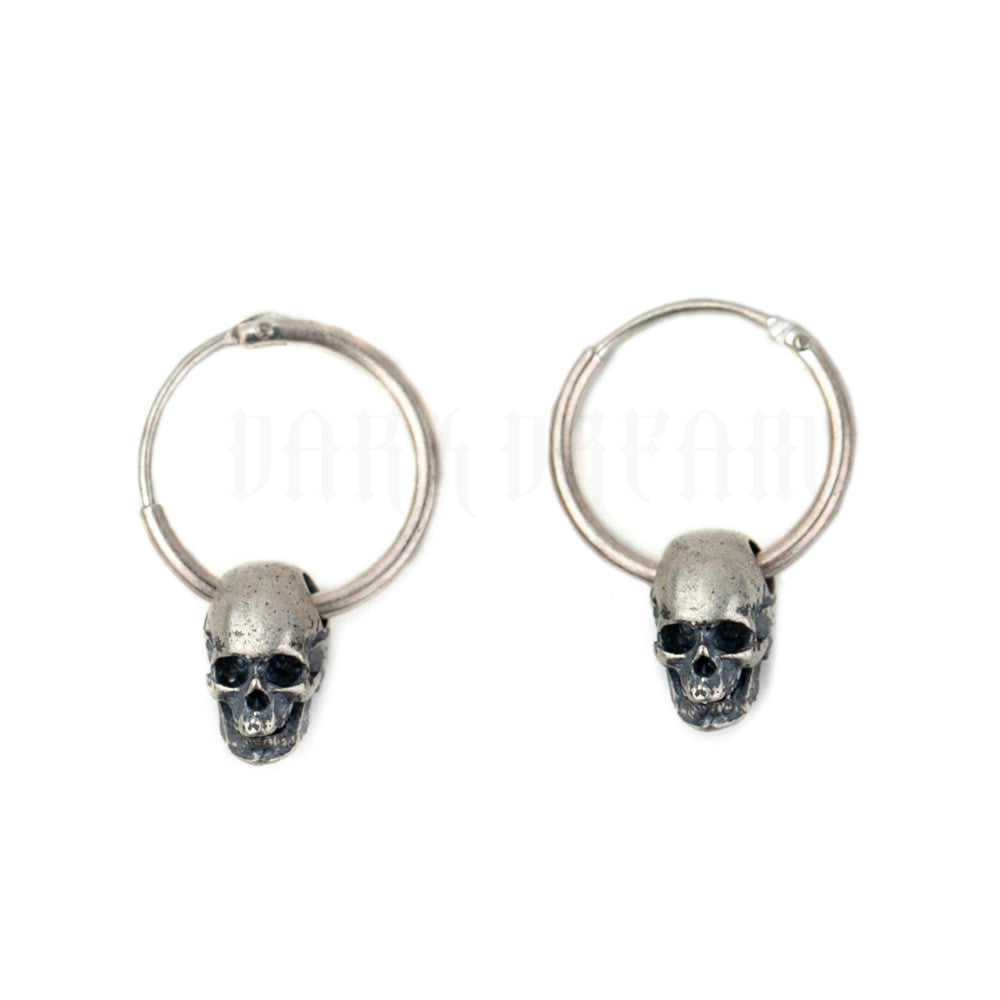 Fashion S925 Silver Retro Skull Gothic Series Hypoallergenic Earrings