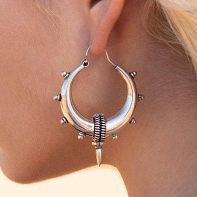 Trendy Ball Punk Earrings Hip Hop Spikes