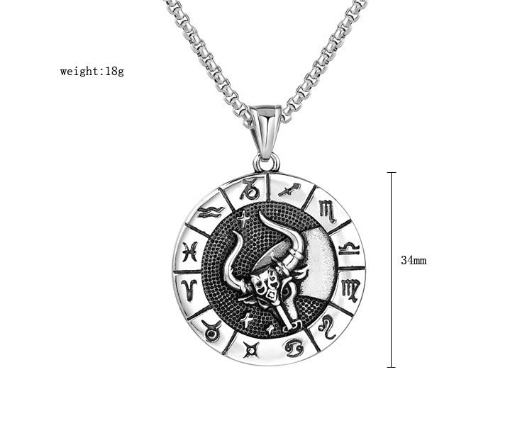 Fashion Stainless Steel Twelve Constellation Pendant