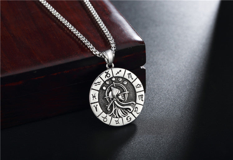 Fashion Stainless Steel Twelve Constellation Pendant