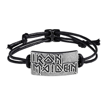 Iron Maiden Logo Cord Bracelet by Alchemy Gothic