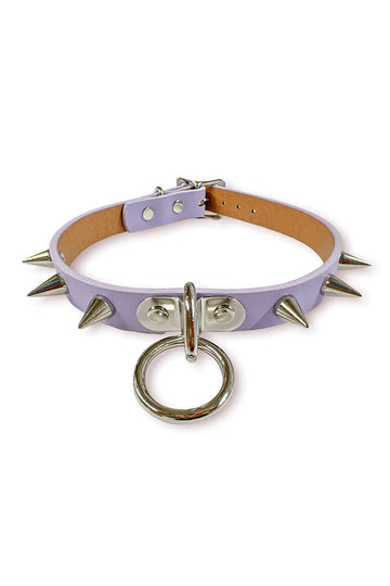 Lavender Gloom Spiked Choker [PASTEL PURPLE]