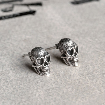 S925 Sterling Silver Skull Fashion Earrings