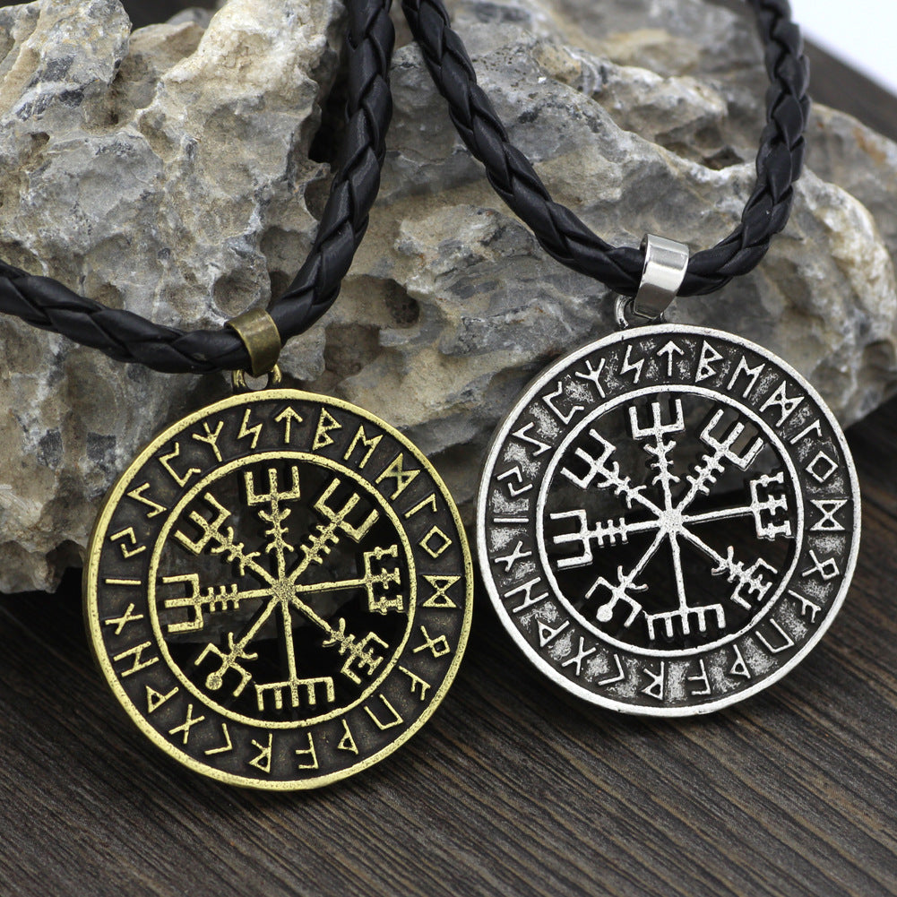 Compass Pendant Necklace Men's Hipster Accessories Long