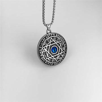 Demon Eye Circle Vintage Round Jewelry Pendant And Necklace