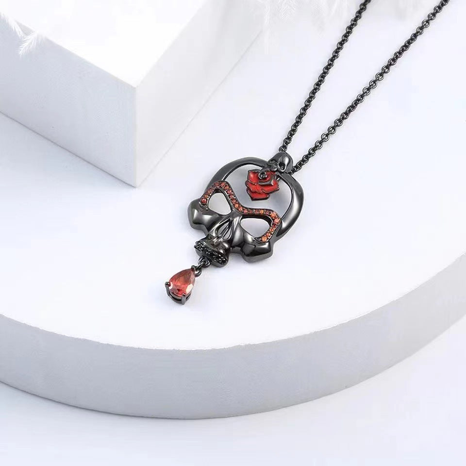 Retro Hip Hop Punk Stainless Steel Skull Pendant Necklace