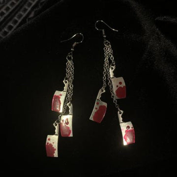 Fashionable Halloween Gothic Horror Style Shaped Kitchen Knife Earrings