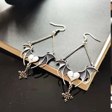 New European And American Heart Cross Wings Alloy Earrings