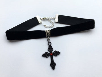 Gothic Cross Black Velvet Choker Manufacturer