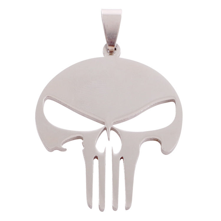 Skull Men And Women Stainless Steel Leather Rope Pendant